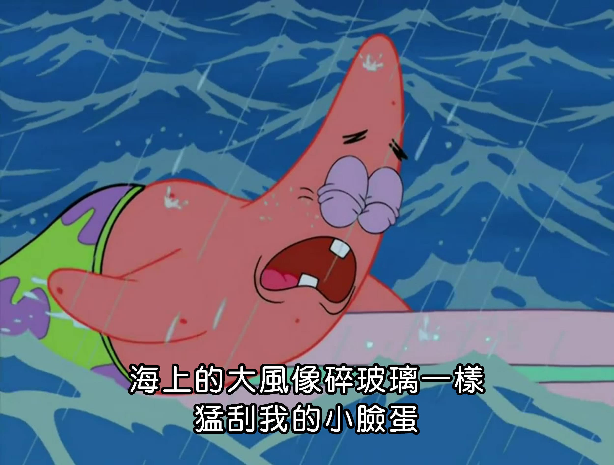 海上的大風像碎玻璃一樣 猛刮我的小臉蛋