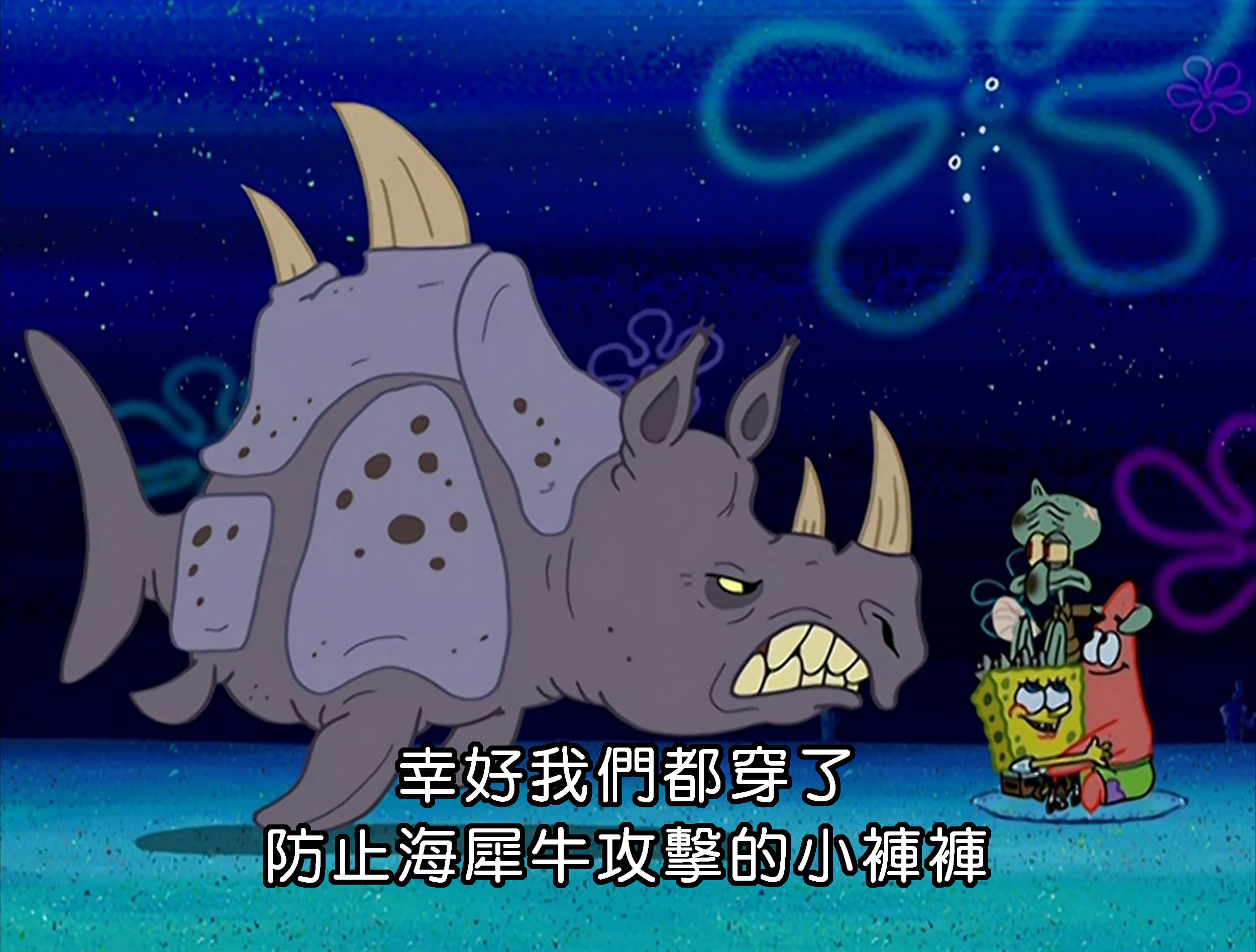 幸好我們都穿了防止海犀牛攻擊的小褲褲
