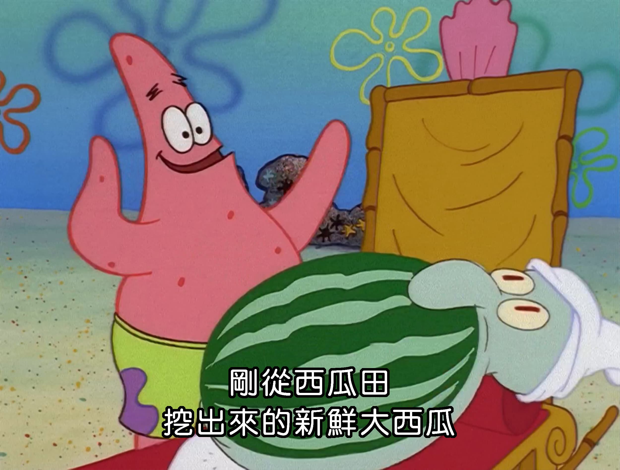 剛從西瓜田 挖出來的新鮮大西瓜