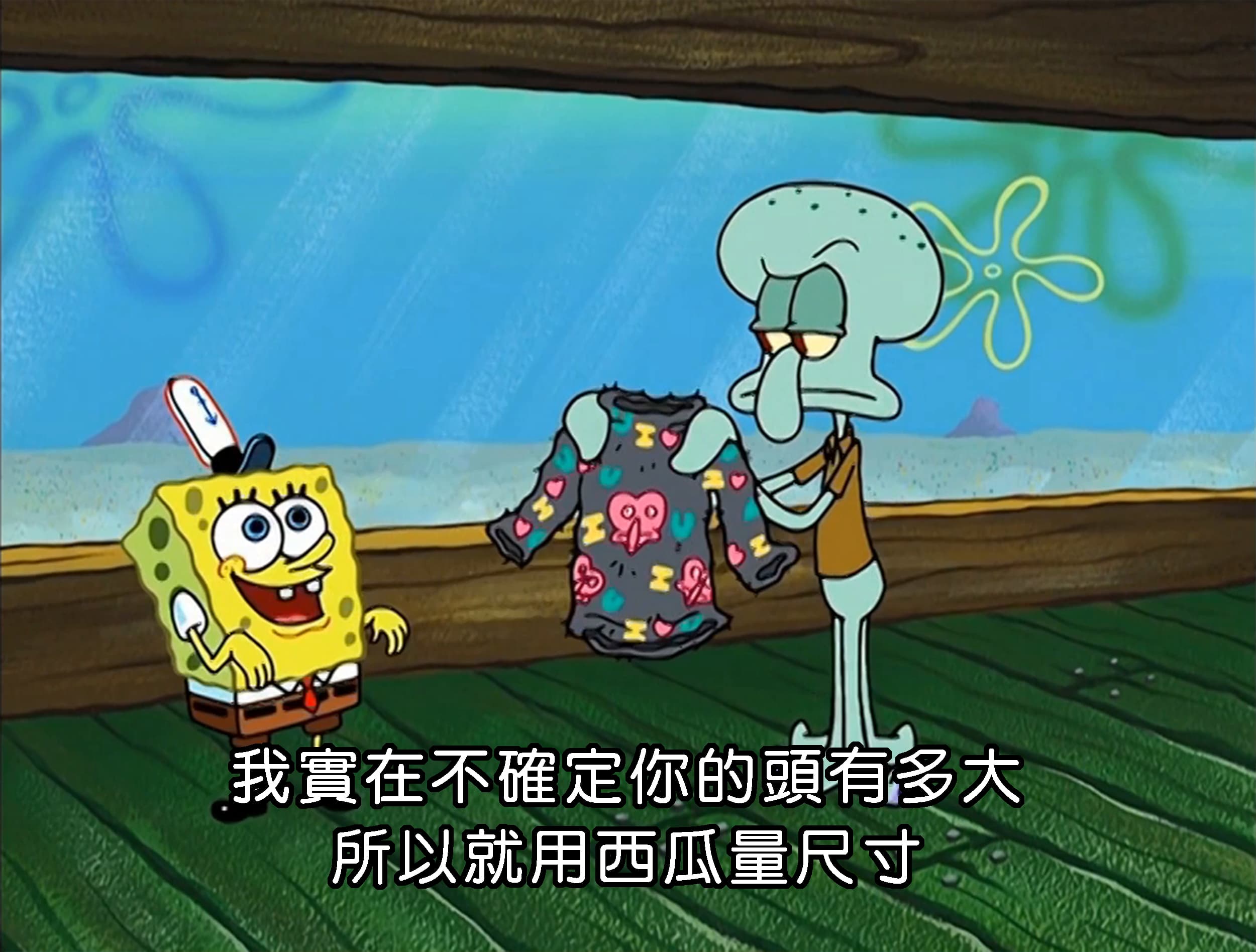 我實在不確定你的頭有多大 所以就用西瓜量尺寸