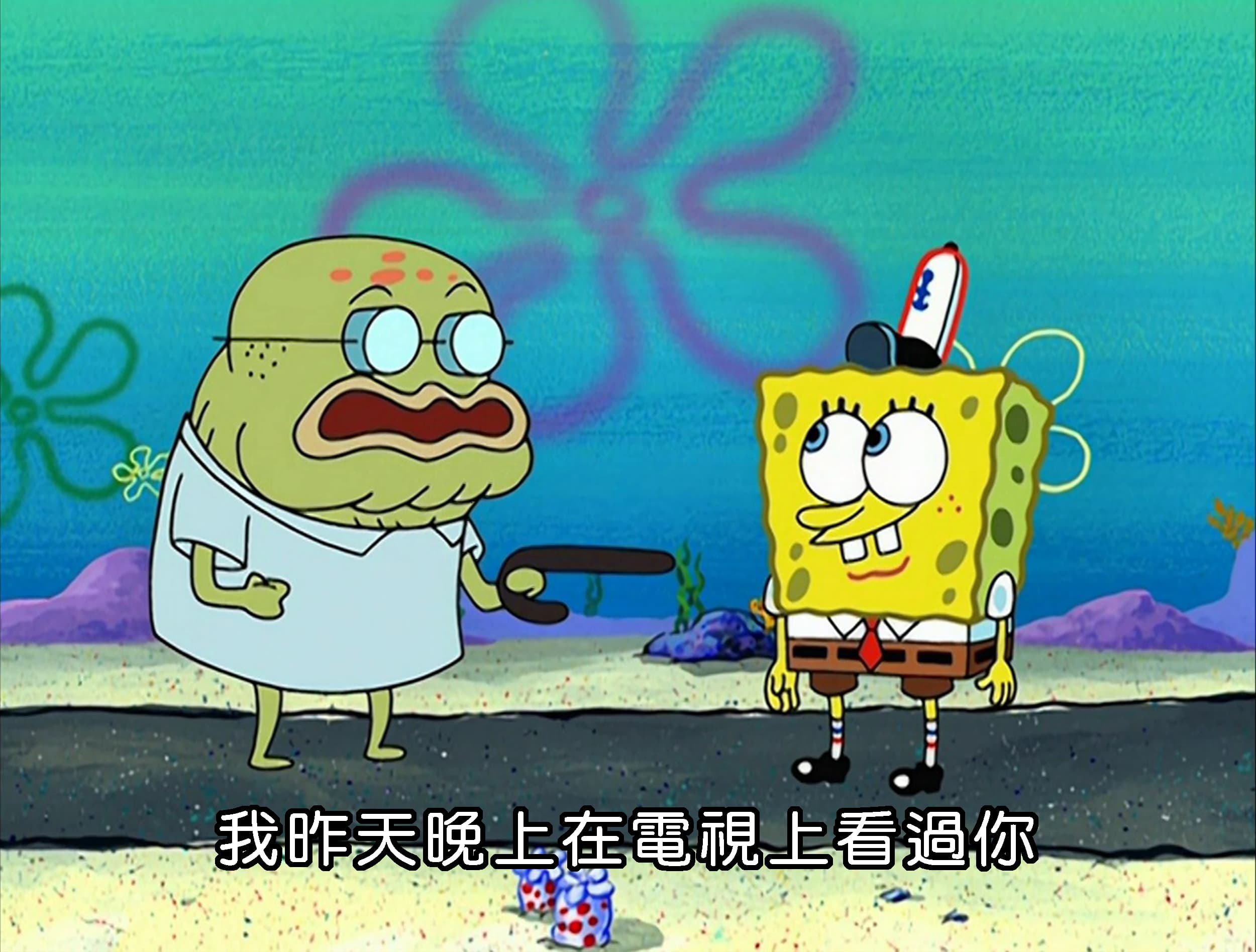 我昨天晚上在電視上看過你